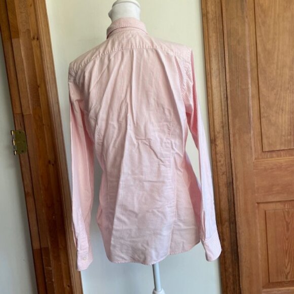 RALPH LAUREN Slim Fit Oxford Shirt Pink White Stripe 12 - Picture 8 of 16